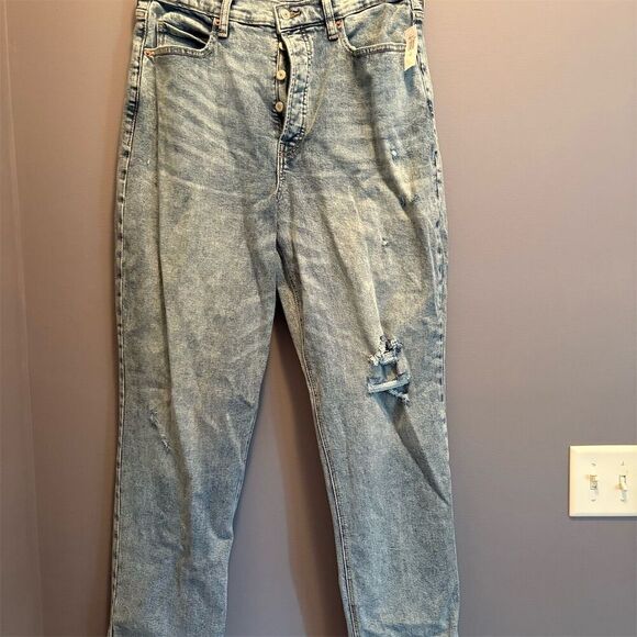 Old Navy Women's Distressed Curvy Extra Hi-Rise Skinny Jeans 14 Tall NWT - Picture 1 of 11